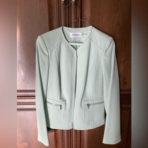 Calvin Klein Women's Mint Green Jacket Suit Set